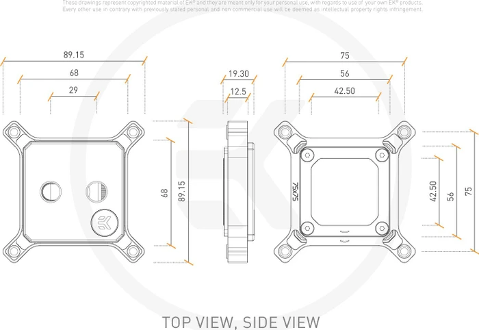 EK Water Blocks Quantum Line EK-Quantum Magnitude, 115X, Copper Acetal