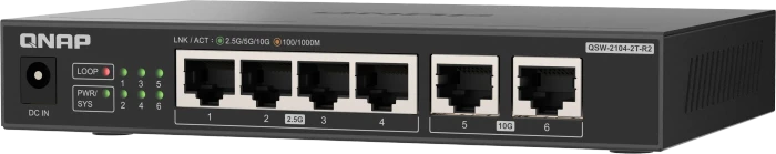 QNAP QSW-2100 Desktop 2.5G Switch, 6x RJ-45