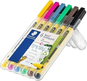 Staedtler Noris writing pen 307 0.3mm gelb/neonpink/blau/grün/braun/schwarz, 6er-Pack