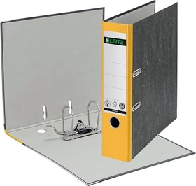 Leitz Qualitäts Ordner 2-Ring 180° Klimaneutral, 80mm, A4, schwarz/gelb, 20er-Pack