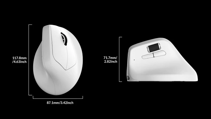 Keychron M5 8K Wireless Ergonomic Mouse weiß, USB/Bluetooth