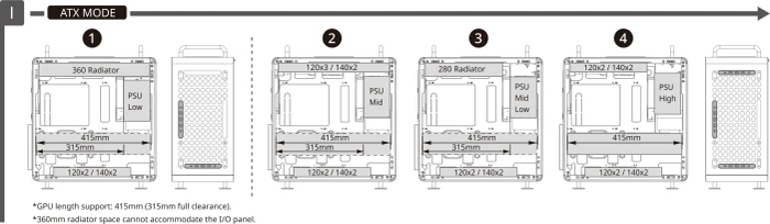 Cooler Master Qube 540 Moonstone, grau, Glasfenster