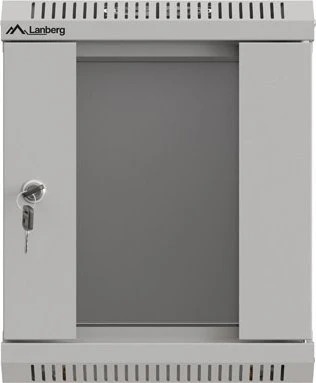 Lanberg WF11 Series 10" Rack Wandschrank 6HE, hängend, Flatpack, Glastür, IP20, RAL 7035, 300mm tief