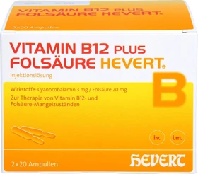 Vitamin B12 plus Folsäure Hevert Ampullenpaare, 20 Stück