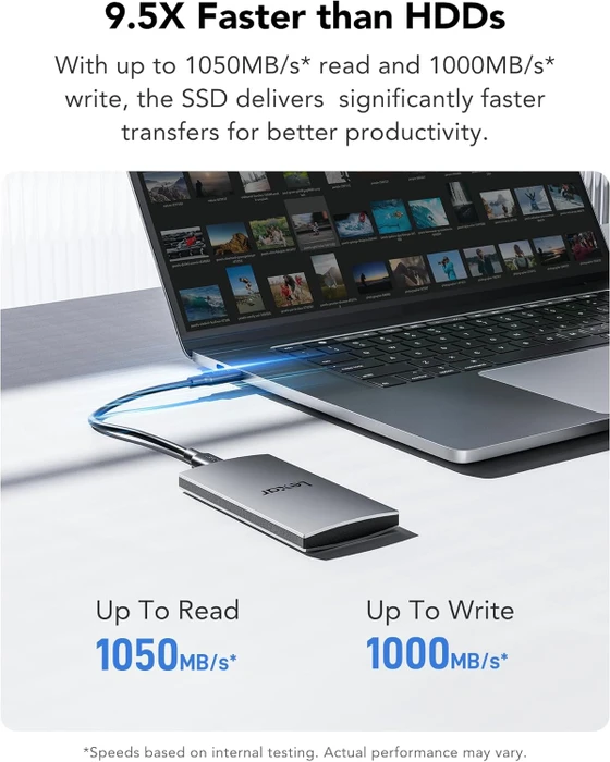 Lexar ES3 Portable SSD, 2TB, USB-C 3.1