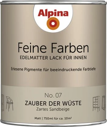 Alpina Farben Feine Farben Lack No. 07 Zauber der Wüste innen sandbeige edelmatt, 750ml