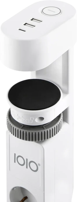 Olympia IOIO SL 3000 Steckdosenleiste mit integrierter Tischhalterung, 3-fach, 1x USB-C/2x USB-A, 1.5m, weiß/rot
