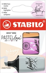 STABILO Boss Mini Pastellove pfirsich/pastellviolett/seidengrau, 3er-Set