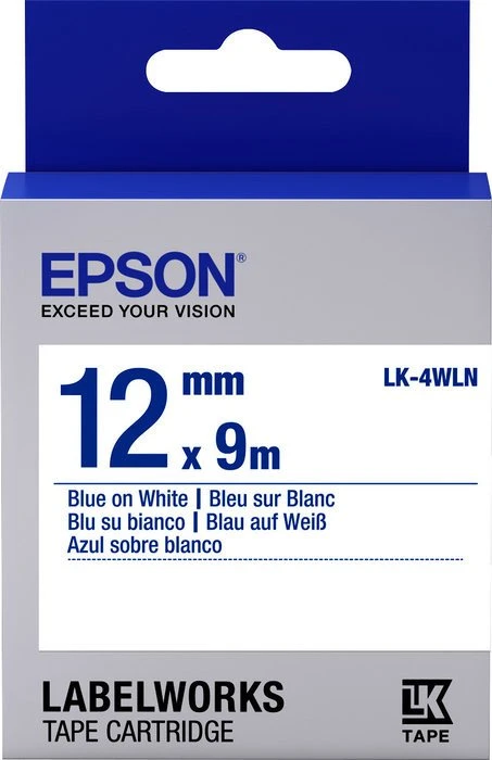 Epson LK-4WLN Beschriftungsband, 12mm, blau/weiß