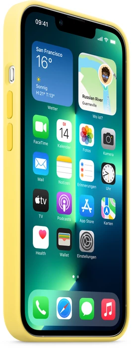 Apple Silikon Case mit MagSafe für iPhone 13 Pro Zitronenschale