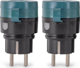 Entac Ferngesteuerte IP44-Steckdose, 2300W, Funksteckdose mit Strommessfunktion, 2er-Pack (ES-2S-RC-44)