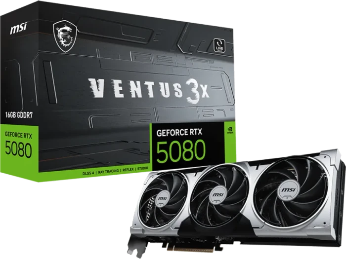 MSI GeForce RTX 5080 16G Ventus 3X Plus, G5080-16V3P, 16GB GDDR7, HDMI, 3x DP