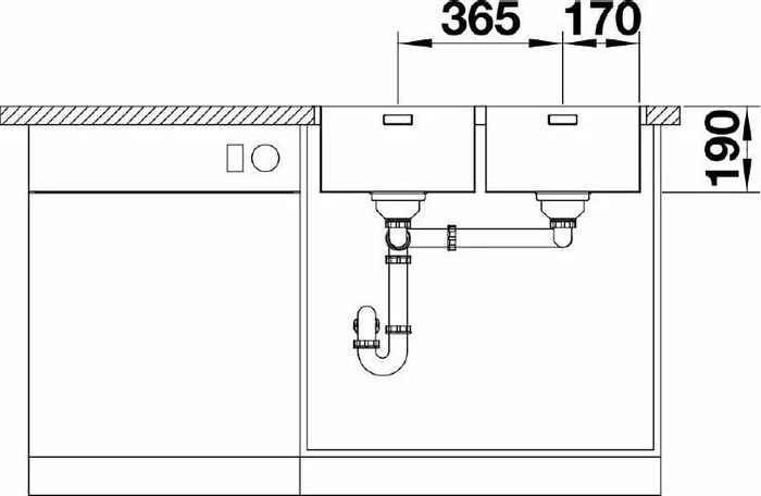 Blanco Andano 340/340-IF/A InFino Einbau Doppelspüle mit Ablauffernbedienung edelstahl