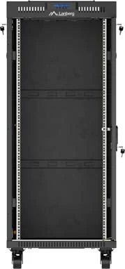 Lanberg 19" Rackschrank 27HE, LCD, freistehend, Flat Pack, V2, Glastür, IP20, RAL 9004, 800mm tief
