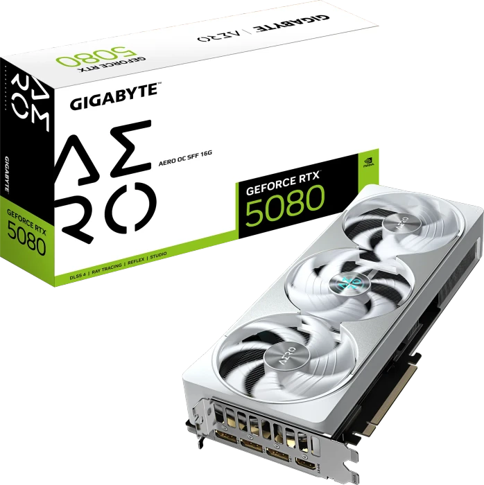GIGABYTE GeForce RTX 5080 Aero OC SFF 16G, 16GB GDDR7, HDMI, 3x DP
