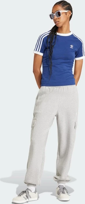adidas 3-Streifen Slim Raglan T-Shirt kurzarm dark blue melange (Damen)