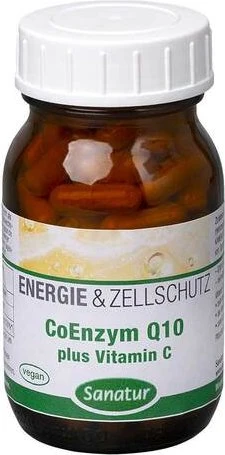 Sanatur Energie & Zellschutz CoEnzym Q10 plus Vitamin C Kapseln, 100 Stück