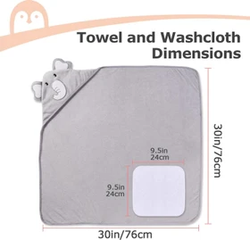 Momcozy Badetuch Elefant 76x76cm grau