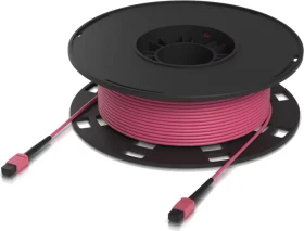 Ubiquiti UniFi MPO-12 Typ B female 100G Patchkabel, OM4, 1x MPO Stecker/1x MPO Stecker, 60m, rosa