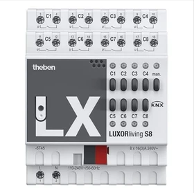 Theben LUXORliving S8 KNX 8-fach, 16A, 4TE REG, Schaltaktor (4800425)