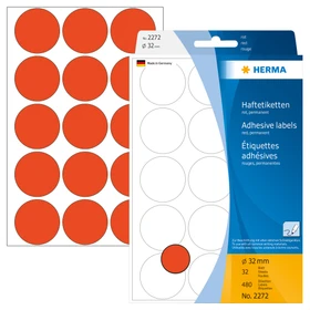 Herma Markierungspunkte 32mm rot, 32 Blatt
