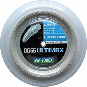 Yonex BG66 Ultimax Badmintonsaite metallic white 200m