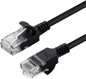 MicroConnect Slim Patchkabel, Cat6, U/UTP, RJ-45/RJ-45, 0.15m, schwarz