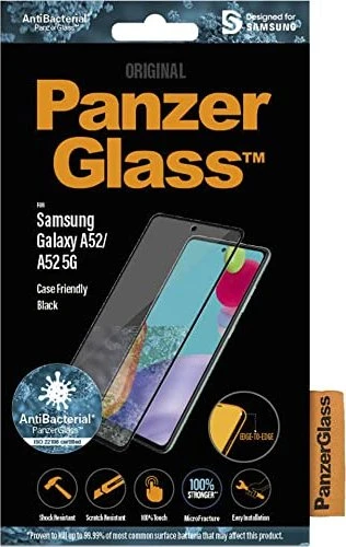 PanzerGlass Edge-to-Edge Case Friendly AntiBacterial für Samsung Galaxy A52 5G schwarz