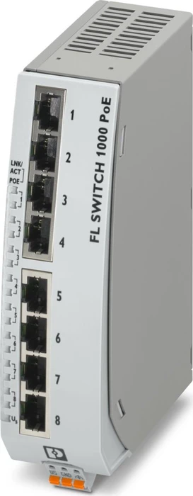 Phoenix Contact FL 1000 Industrial Railmount Switch 1000N-8POE, 8x RJ-45, 120W PoE+