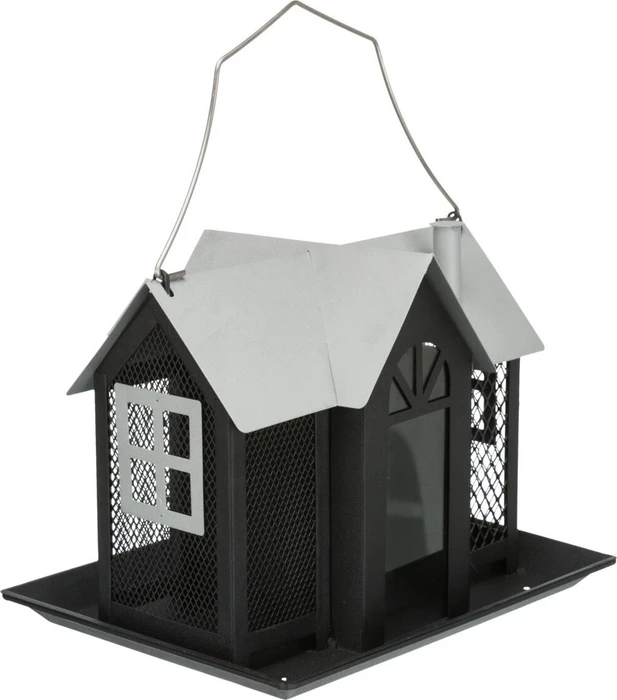 Trixie Vogelfutterhaus Villa mit 3 Kammern, schwarz/weiß
