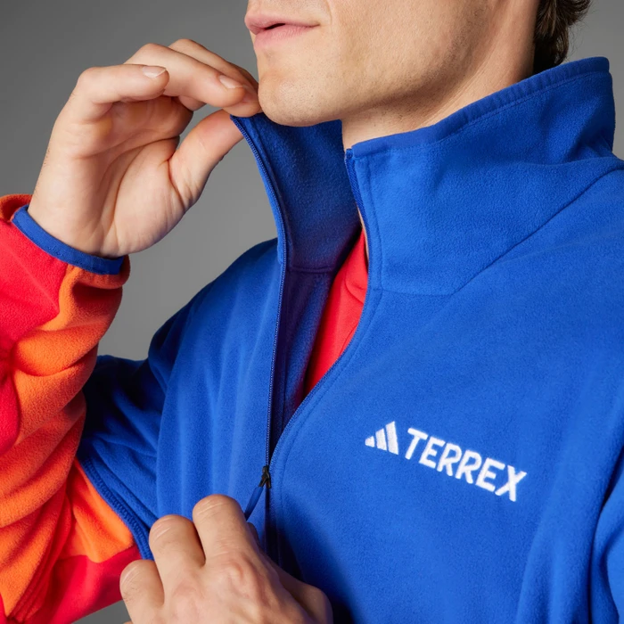 adidas Terrex Multi Climawarm Fleece Anorak semi lucid blue/semi impact orange/pure ruby (Herren)