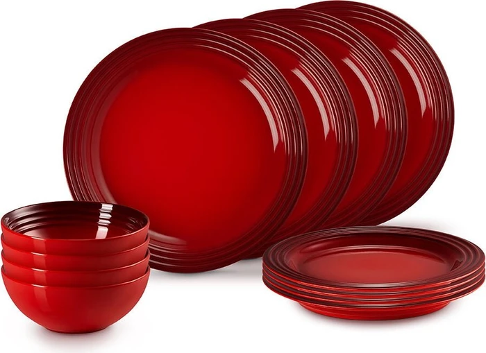 Le Creuset Frühstücksservice kirschrot, 12-tlg.