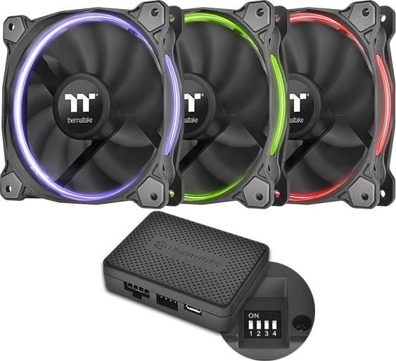 Thermaltake Riing 12 LED RGB TT Premium Edition, LED-Steuerung, Lüftersteuerung, 120mm, 3er-Pack