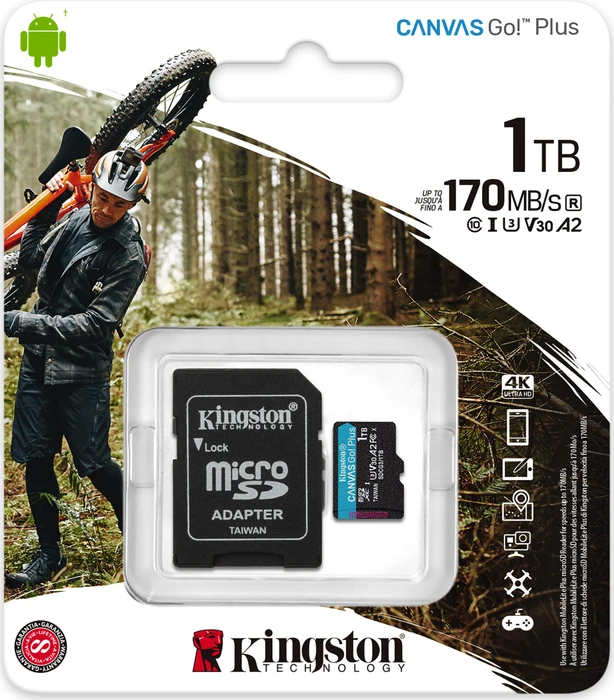 Kingston Canvas Go! Plus R170/W90 1TB Kit, UHS-I U3, A2, Class 10