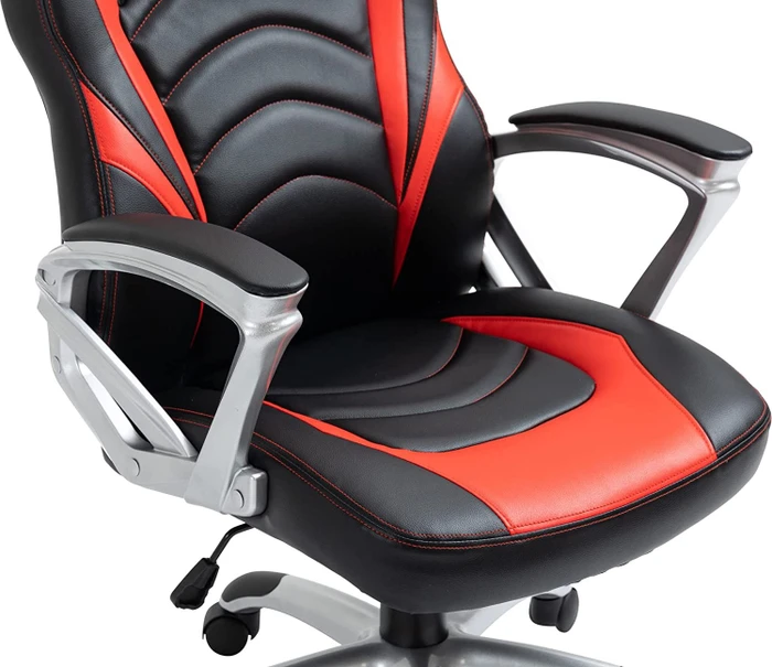 CLP Foxton Kunstleder Gamingstuhl, schwarz/rot