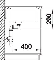 Blanco Andano 400-U InFino Unterbau Becken mittig edelstahl