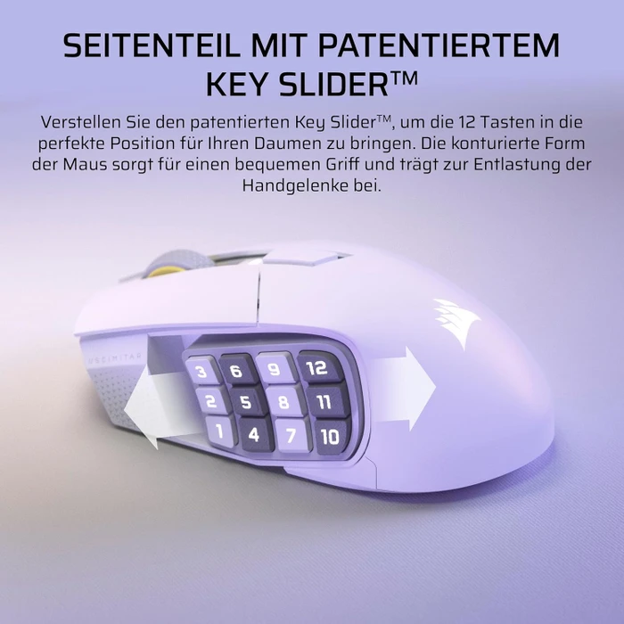 Corsair Scimitar Elite Wireless SE MMO, weiß, USB/Bluetooth