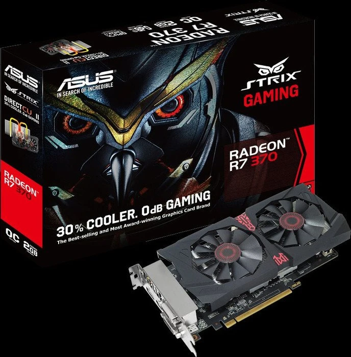 ASUS Strix Radeon R7 370, STRIX-R7370-DC2OC-2GD5-GAMING, 2GB GDDR5, 2x DVI, HDMI, DP