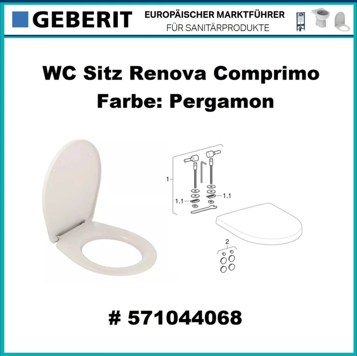 Geberit Renova Compact/Renova Nr. 1 Comprimo WC-Sitz pergamon