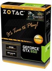 Zotac GeForce GTX 650, 2GB GDDR5, 2x DVI, 2x HDMI