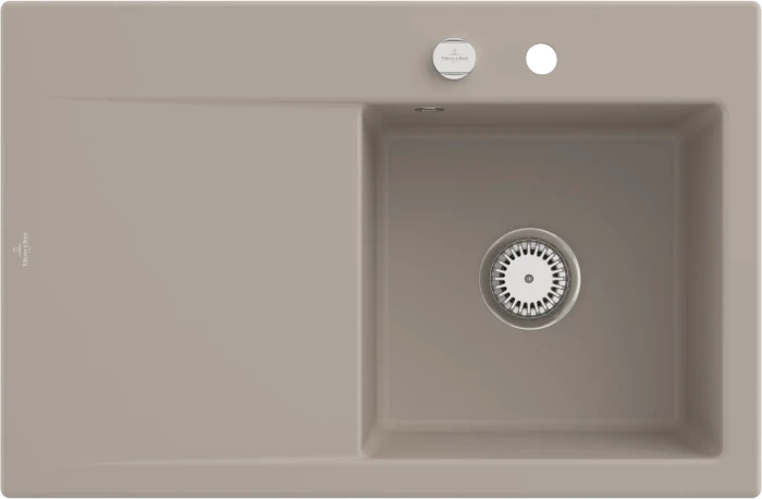 Villeroy & Boch Subway Style 45 Einbau Becken rechts mit Excenterbetätigung almond
