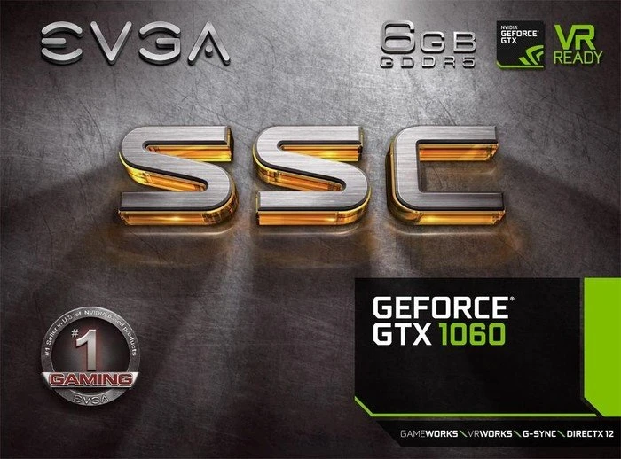 EVGA GeForce GTX 1060 SSC Gaming ACX 3.0, 6GB GDDR5, DVI, HDMI, 3x DP