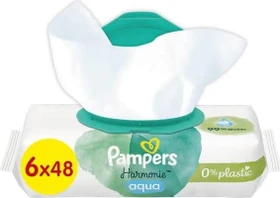 Pampers Harmonie Aqua Feuchttücher, 288 Stück (6x 48 Stück)