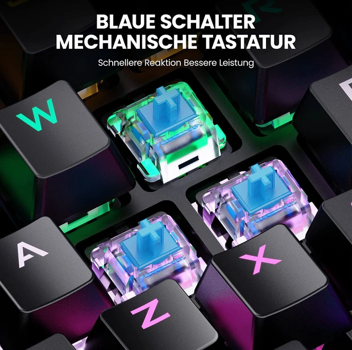 Hiwings HI300 RGB One Handed Mechanical Gaming Keyboard, schwarz, Gaote Outemu BLUE, USB-A