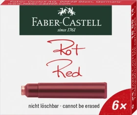 Faber-Castell Standard-Tintenpatrone rot, 6er-Pack