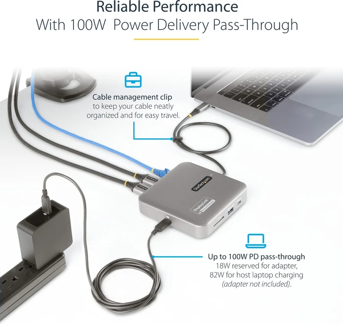StarTech USB-C Multiport-Adapter mit USB PD 100W, USB-C 3.1 [Stecker]