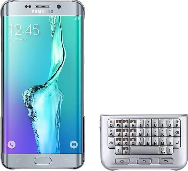Samsung Keyboard Cover QWERTZ für Galaxy S6 Edge+ silber