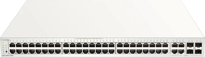 D-Link Nuclias DBS-2000 Rackmount Gigabit Managed Switch, 48x RJ-45, 4x RJ-45/SFP, 370W PoE+