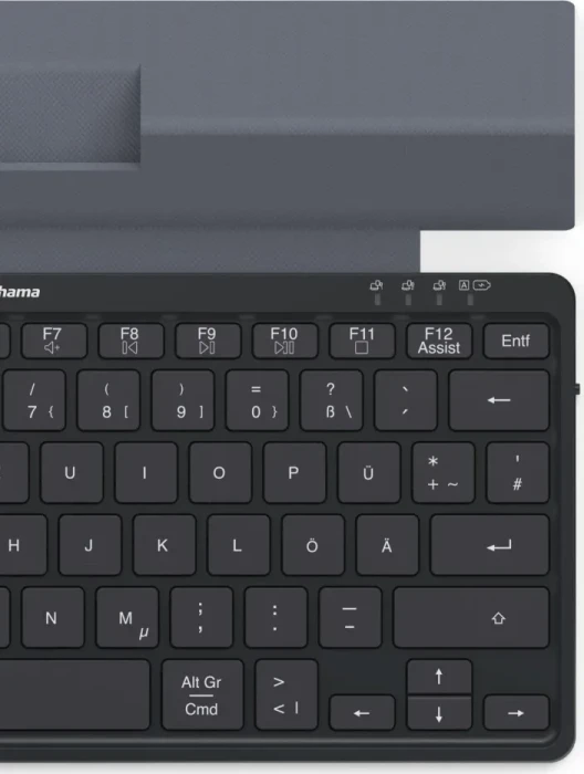 Hama Travel 600 Multi-Device-Tastatur, schwarz, mit integr. Hülle, Bluetooth, DE