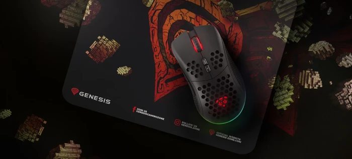 Genesis Ancient Stone of Genesis Gaming Mousepad, 250x210mm, Motiv schwarz/rot